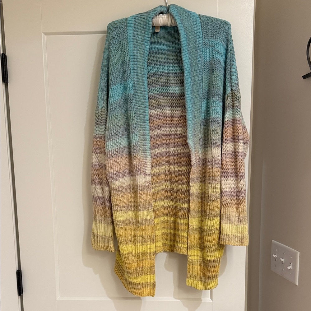 Pilcro Gradient Blue and Yellow Cardigan